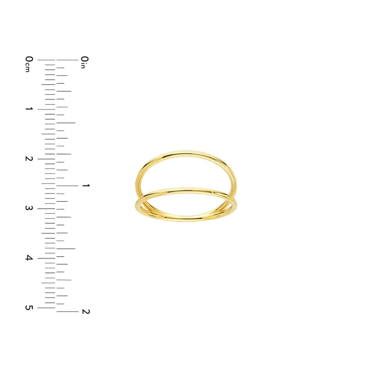 14K Real Gold Double Row Wire Cocktail Ring