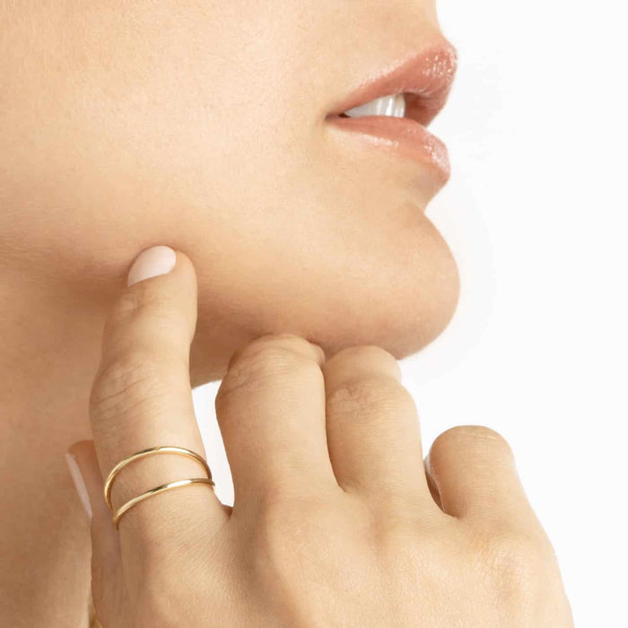 14K Gold Double Row Wire Cocktail Ring - WJD Exclusives