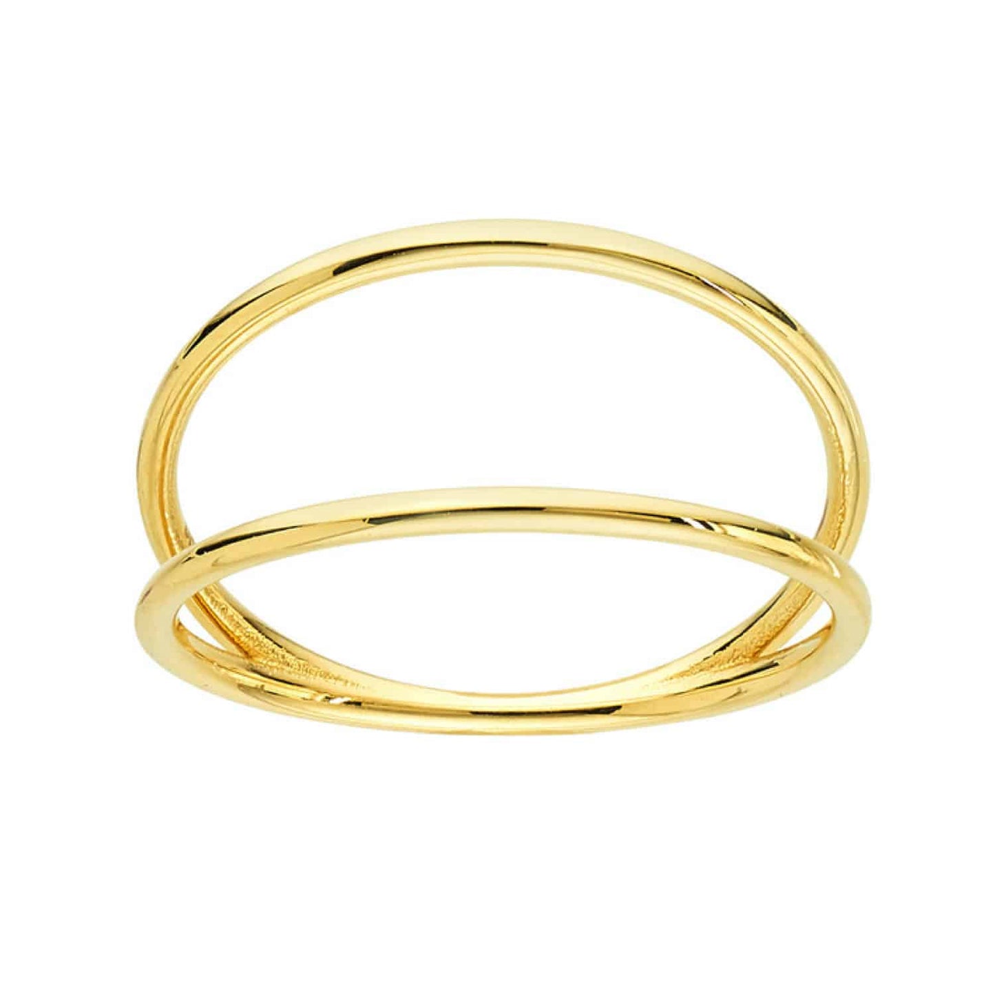14K Real Gold Double Row Wire Cocktail Ring