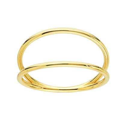 14K Real Gold Double Row Wire Cocktail Ring