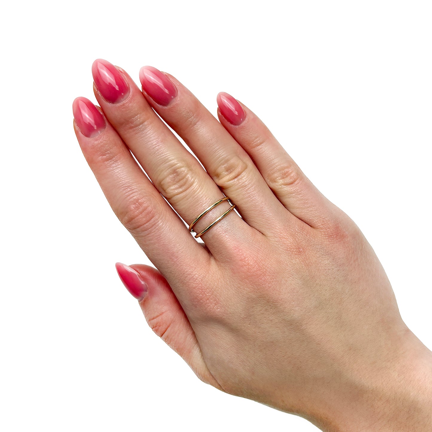 14K Gold Double Row Wire Cocktail Ring