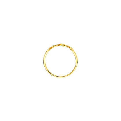 14K Real Gold Triple Wave Cocktail Ring