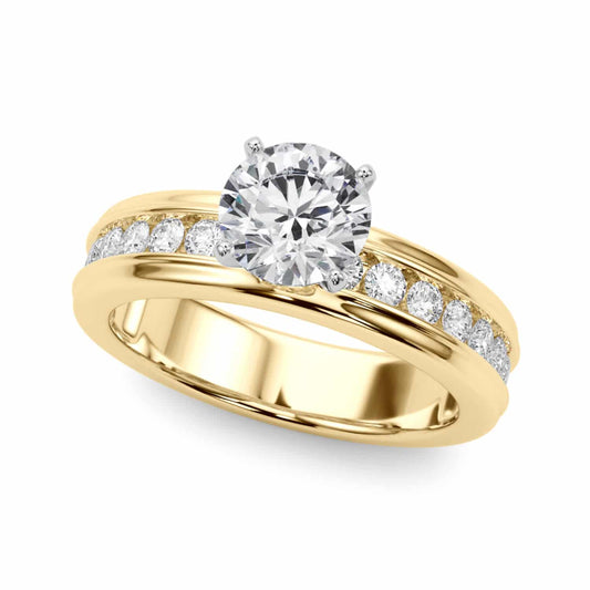 1.50CTW Lab-Grown Diamond 14K Real Gold Channel Set Engagement Ring