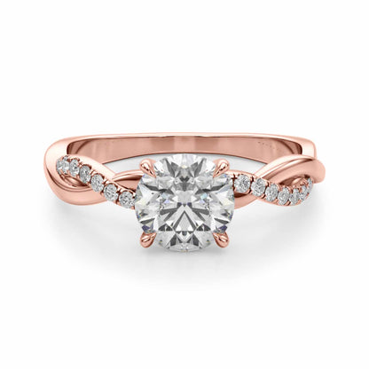 1.60CTW Lab-Grown Diamond 18K Gold Rose Twisted Shank Engagement Ring