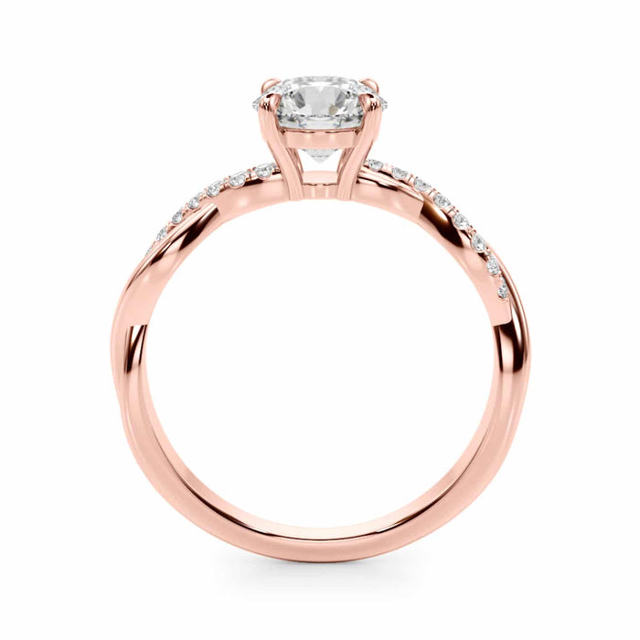 1.60CTW Lab - Grown Diamond 18K Rose Gold Twisted Shank Engagement Ring - WJD Exclusives