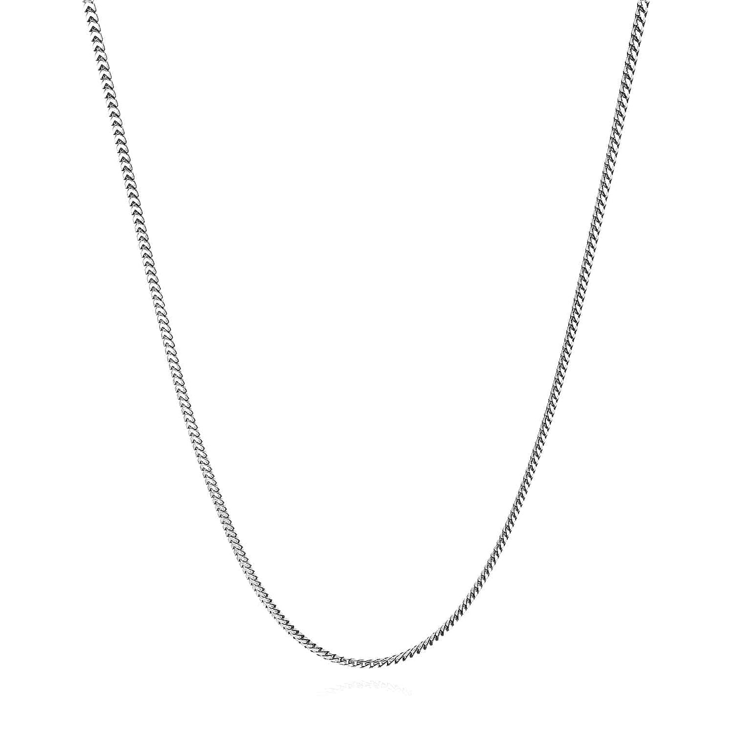 Solid Sterling Silver 1.5mm Franco Chain Necklace 16"-30"