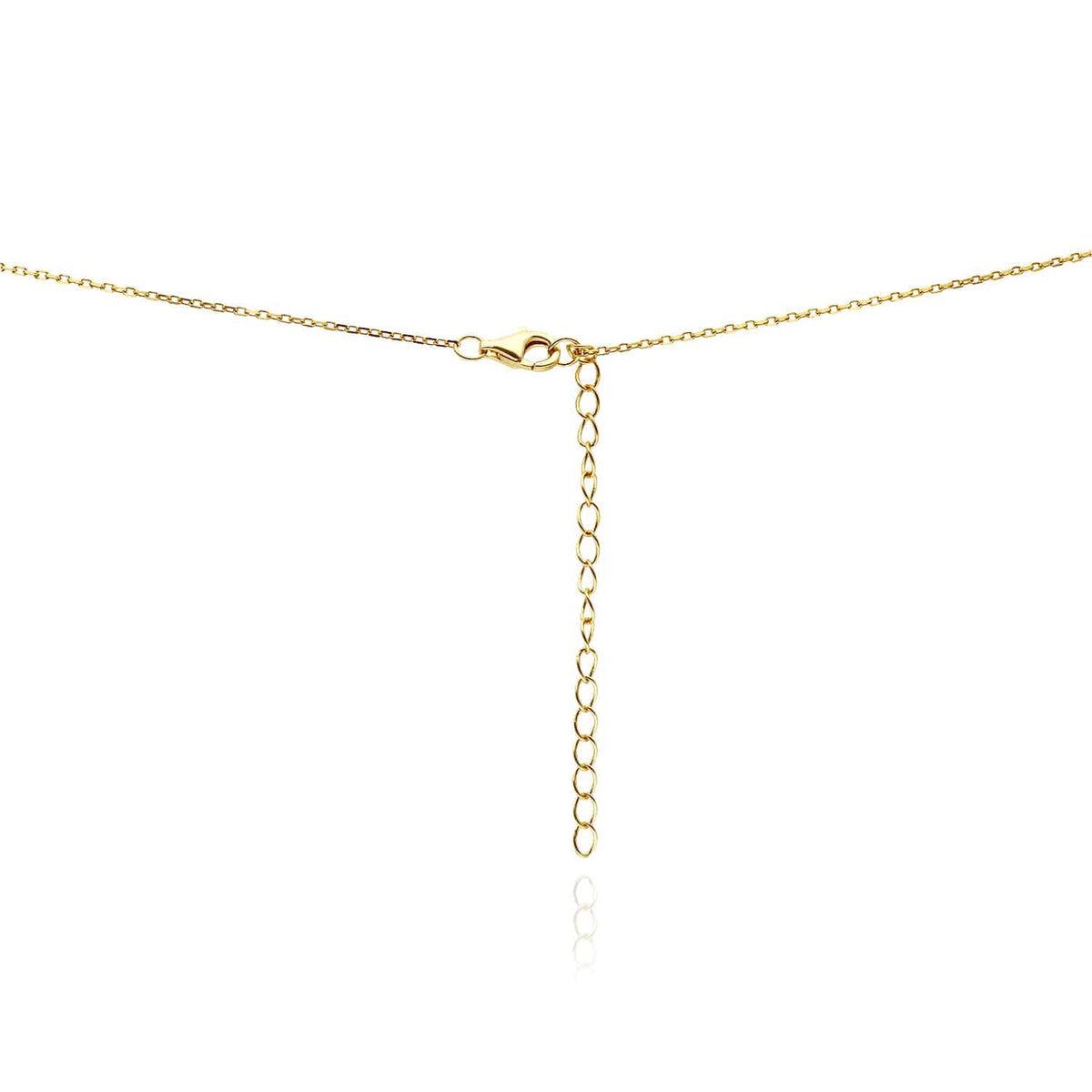 18K Yellow Gold Over Sterling Silver CZ Blessed Necklace (Solid Links) 16" - 18" Adjustable - WJD Exclusives