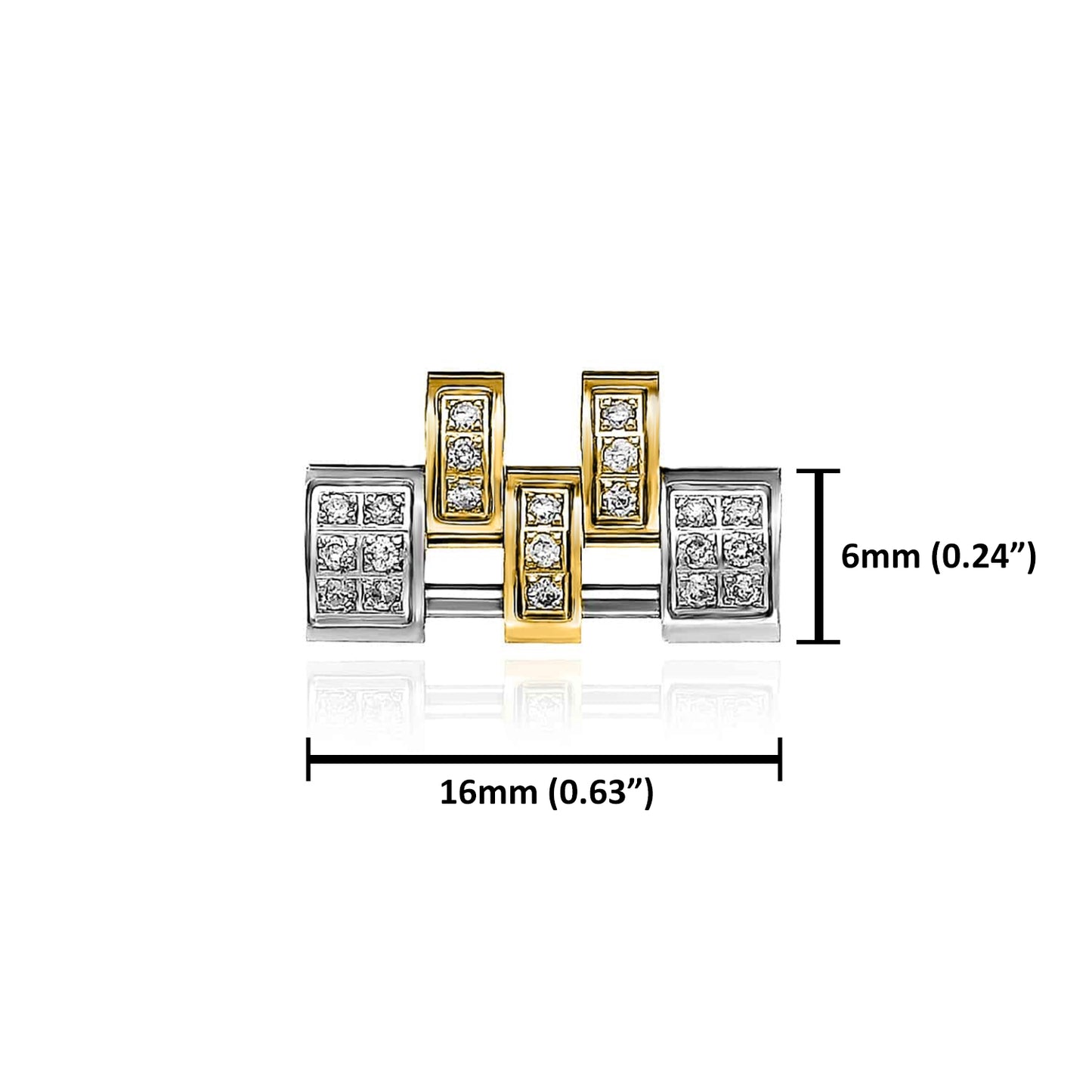Extra White 2-Tone Rose-Tone Link for Rolex Datejust Natural Diamond 36mm Watch