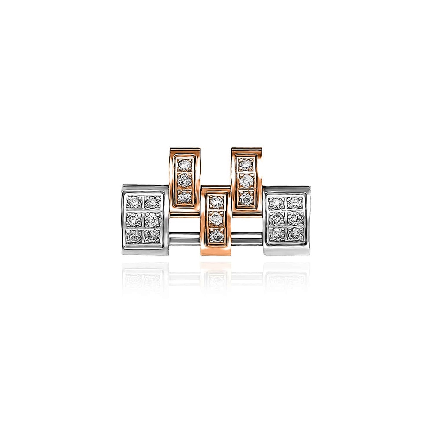 Extra White 2-Tone Rose-Tone Link for Rolex Datejust Natural Diamond 26mm Watch