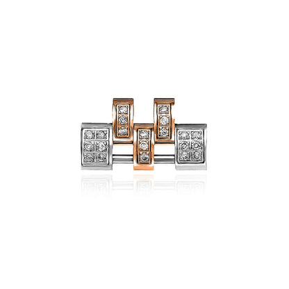 Extra White 2-Tone Rose-Tone Link for Rolex Datejust Natural Diamond 26mm Watch