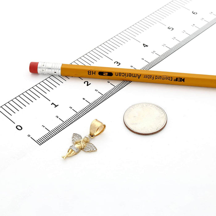 18K Yellow Gold Over Sterling Silver CZ Blessed Necklace (Solid Links) 16" - 18" Adjustable - WJD Exclusives