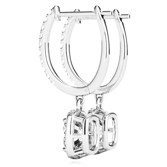 1.94CTW Lab - Grown Diamond 14K Yellow Gold White Rose Rectangular Drop Earrings - WJD Exclusives