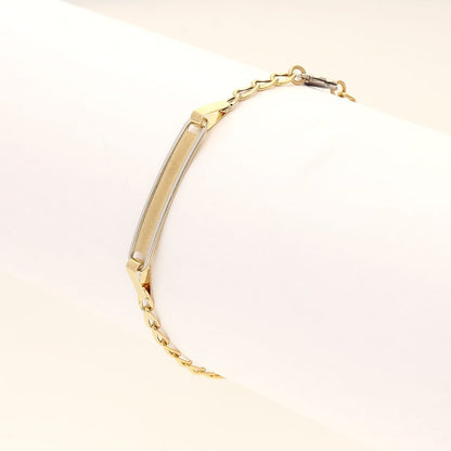 Kid's 14K Real Gold Cuban Flower Charm ID Bracelet 4.5"-5.25" Adjustable