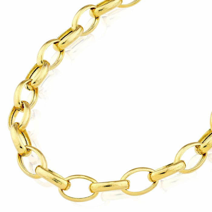 14K Yellow Gold 4.5mm Oval Cable Bracelet (Hollow) 7.5" - WJD Exclusives