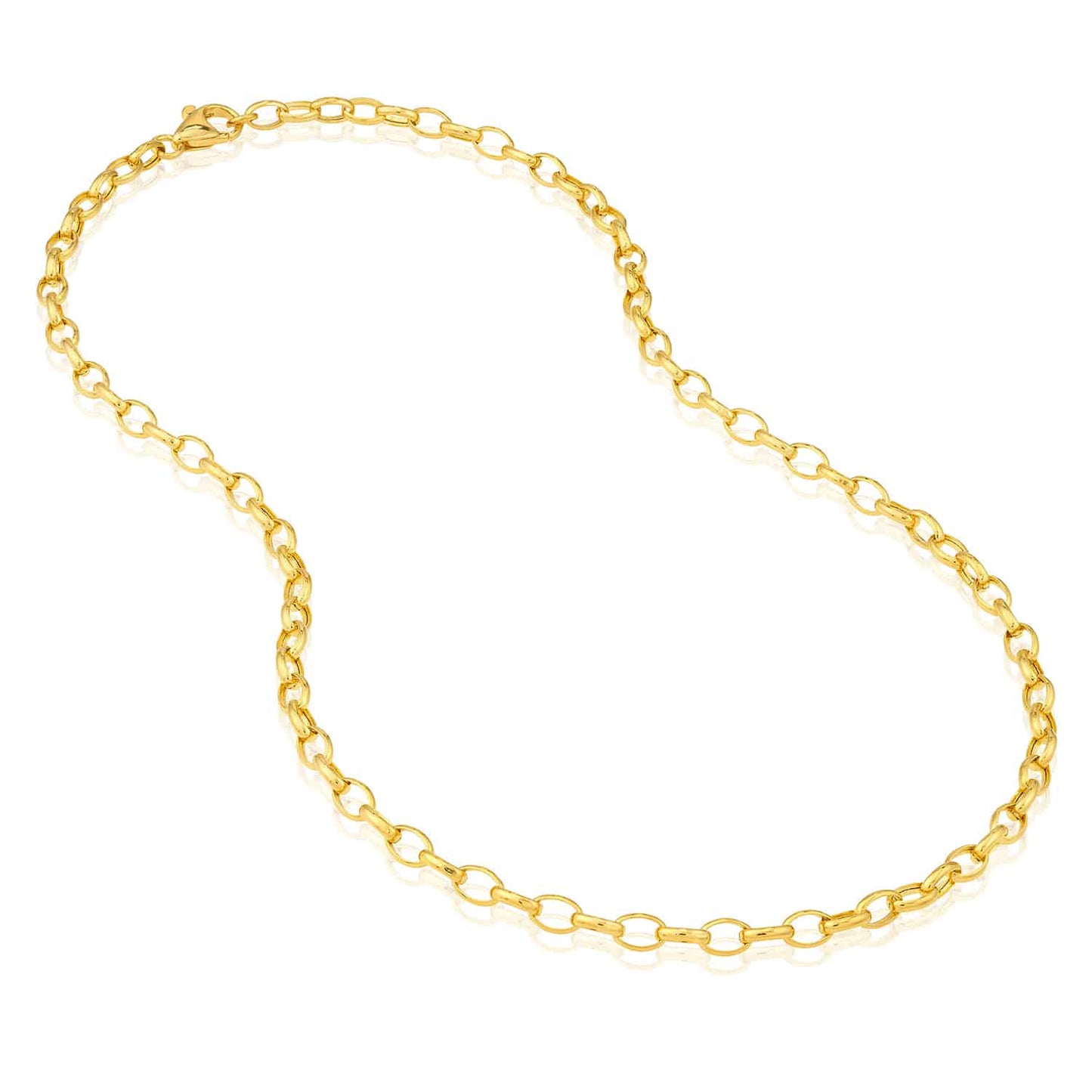 14K Real Gold 4.5mm Oval Cable Chain Necklace 18"-20"