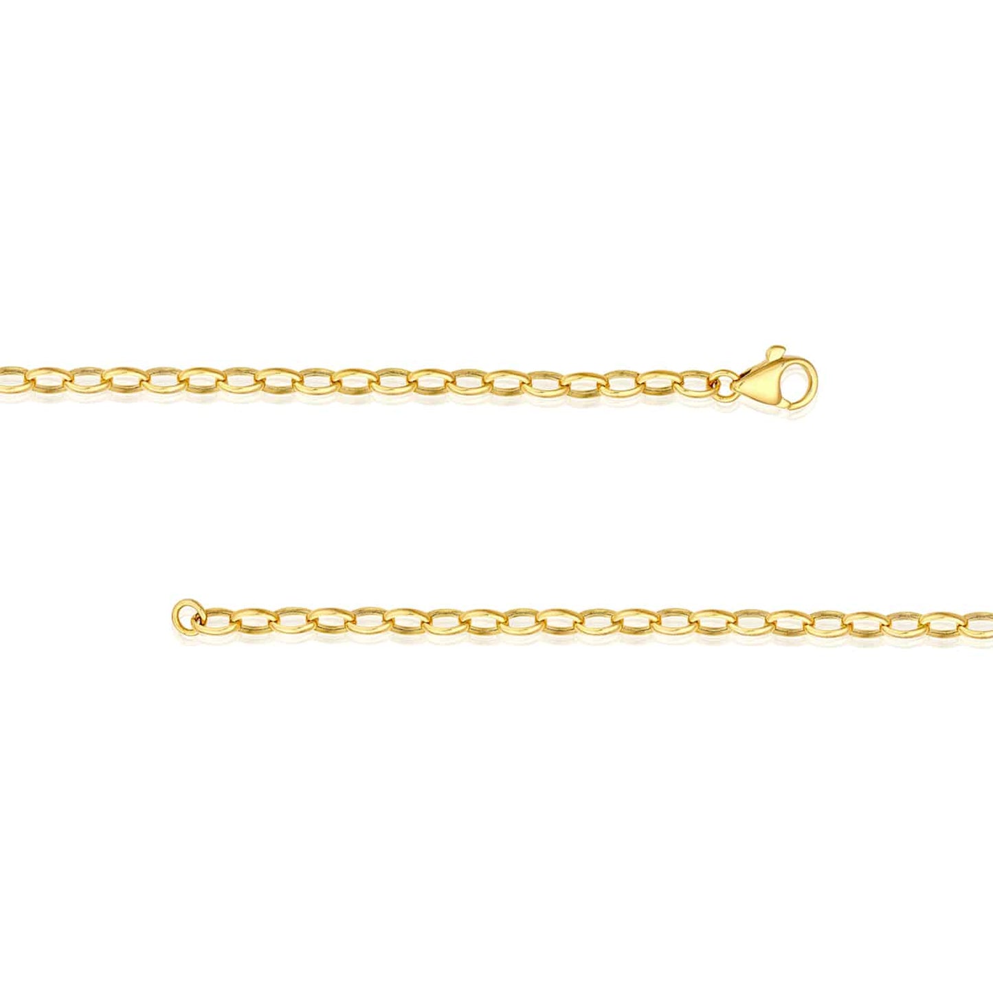 14K Real Gold 4.5mm Oval Cable Chain Necklace 18"-20"