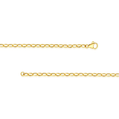 14K Real Gold 4.5mm Oval Cable Chain Necklace 18"-20"