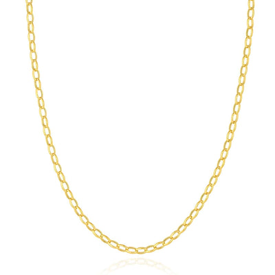 14K Yellow Gold 4.5mm Oval Cable Chain (Hollow) 18" - 20" - WJD Exclusives