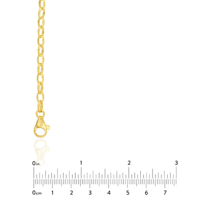 14K Real Gold 4.5mm Oval Cable Chain Necklace 18"-20"