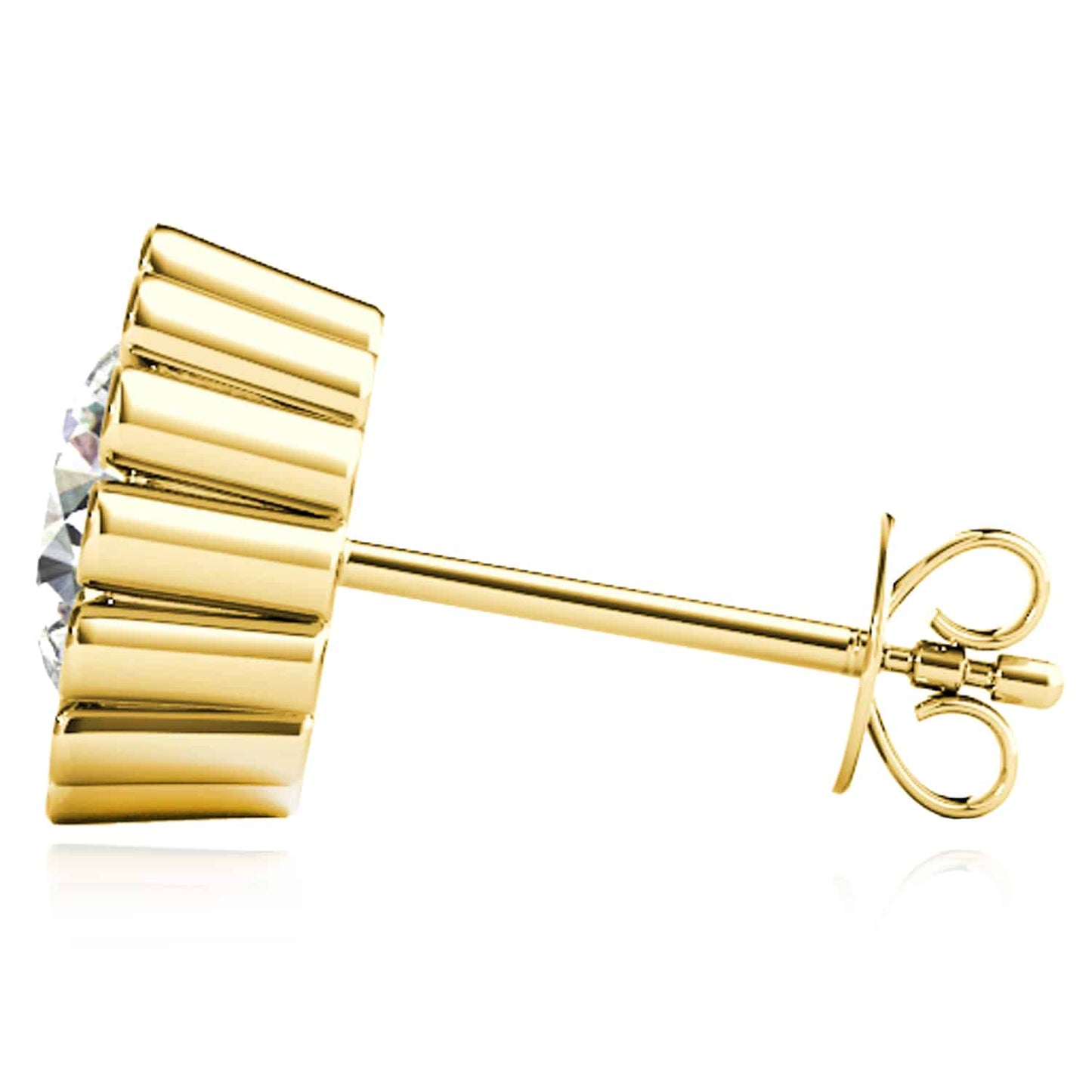 1.50CTW Lab-Grown Diamond 14K Real Gold Yellow White Rose Flower Stud Earrings