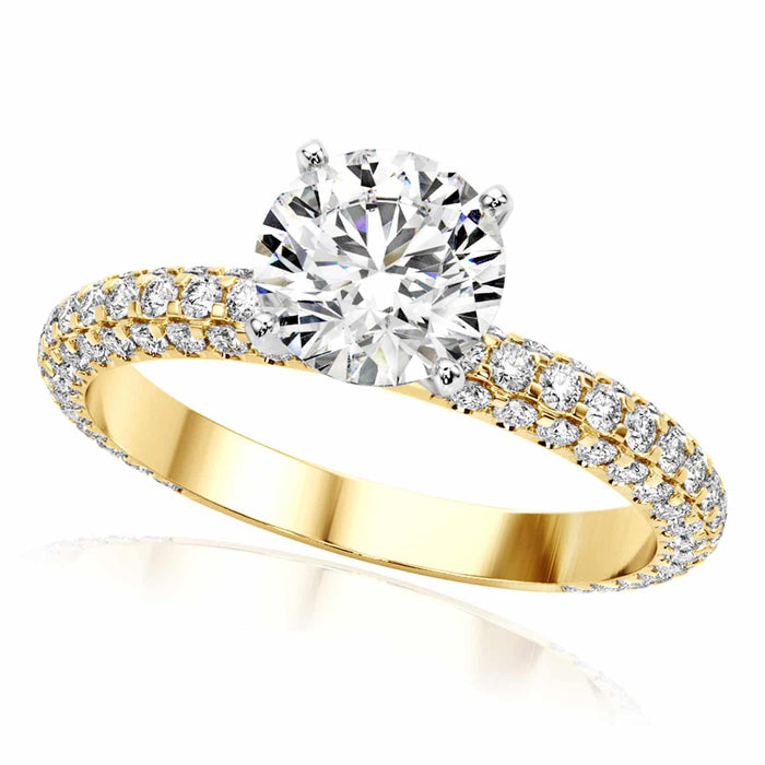 1.45CTW Lab - Grown Diamond 18K Gold Yellow Engagement Ring - WJD Exclusives