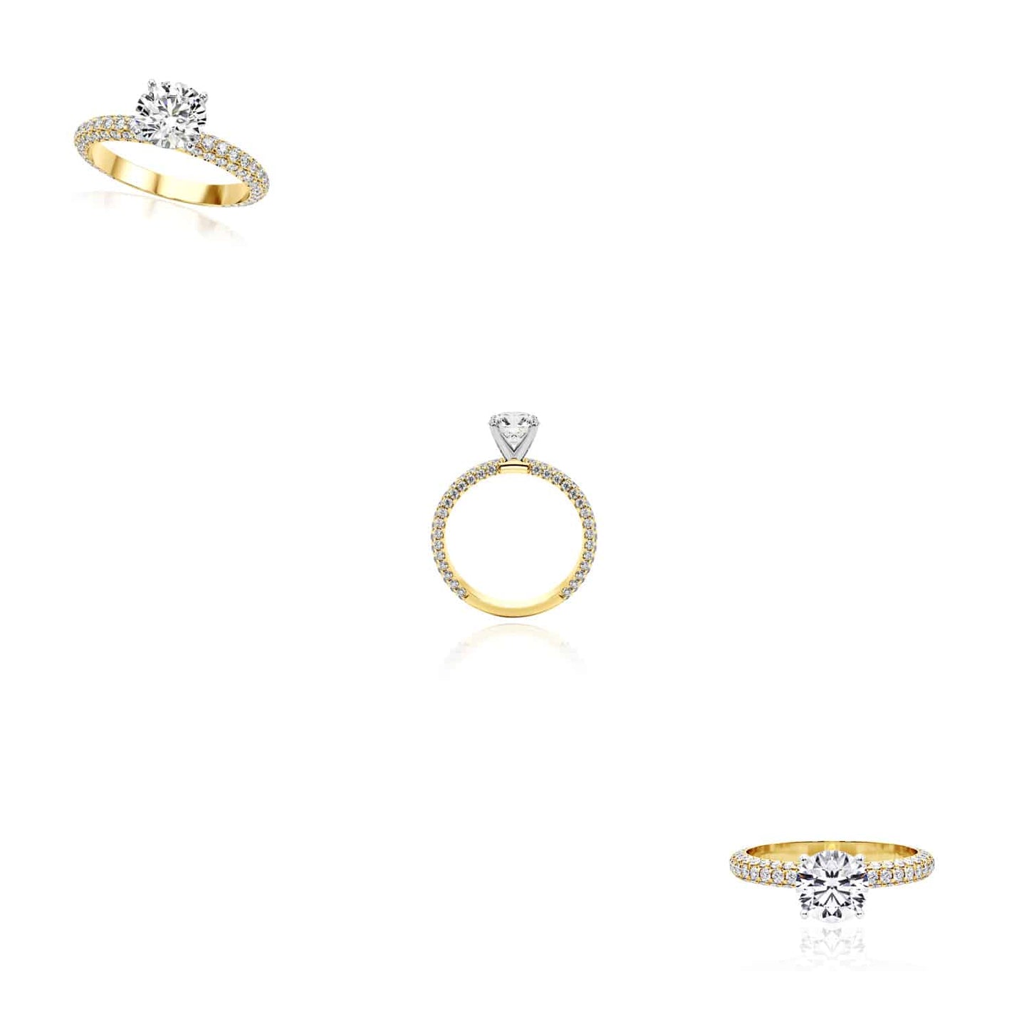 1.45CTW Lab-Grown Diamond 18K Gold Yellow Engagement Ring
