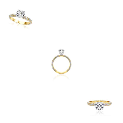 1.45CTW Lab-Grown Diamond 18K Gold Yellow Engagement Ring
