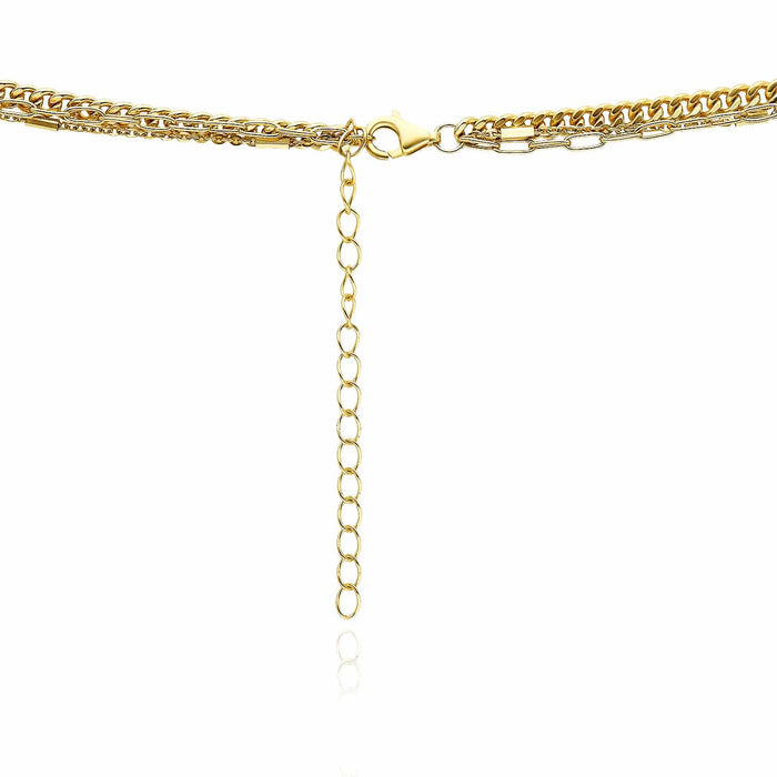 Sterling Silver 2 Cross Paperclip Cuban Curb Bar Station Necklace (Solid Links) 15" - 17" Adjustable - WJD Exclusives