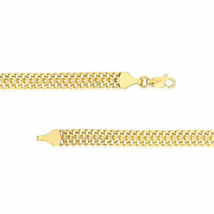 14K Yellow Gold 5.9mm Diamond - Cut Bismark Bracelet (Hollow) 7.5" - WJD Exclusives