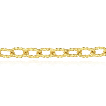 14K Gold Yellow 3.8mm Twisted Cable Bracelet 7.5"