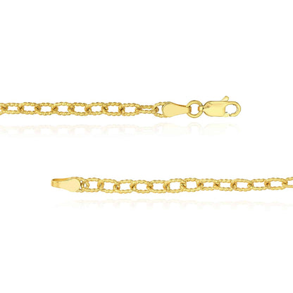 14K Gold Yellow 3.8mm Twisted Cable Bracelet 7.5"
