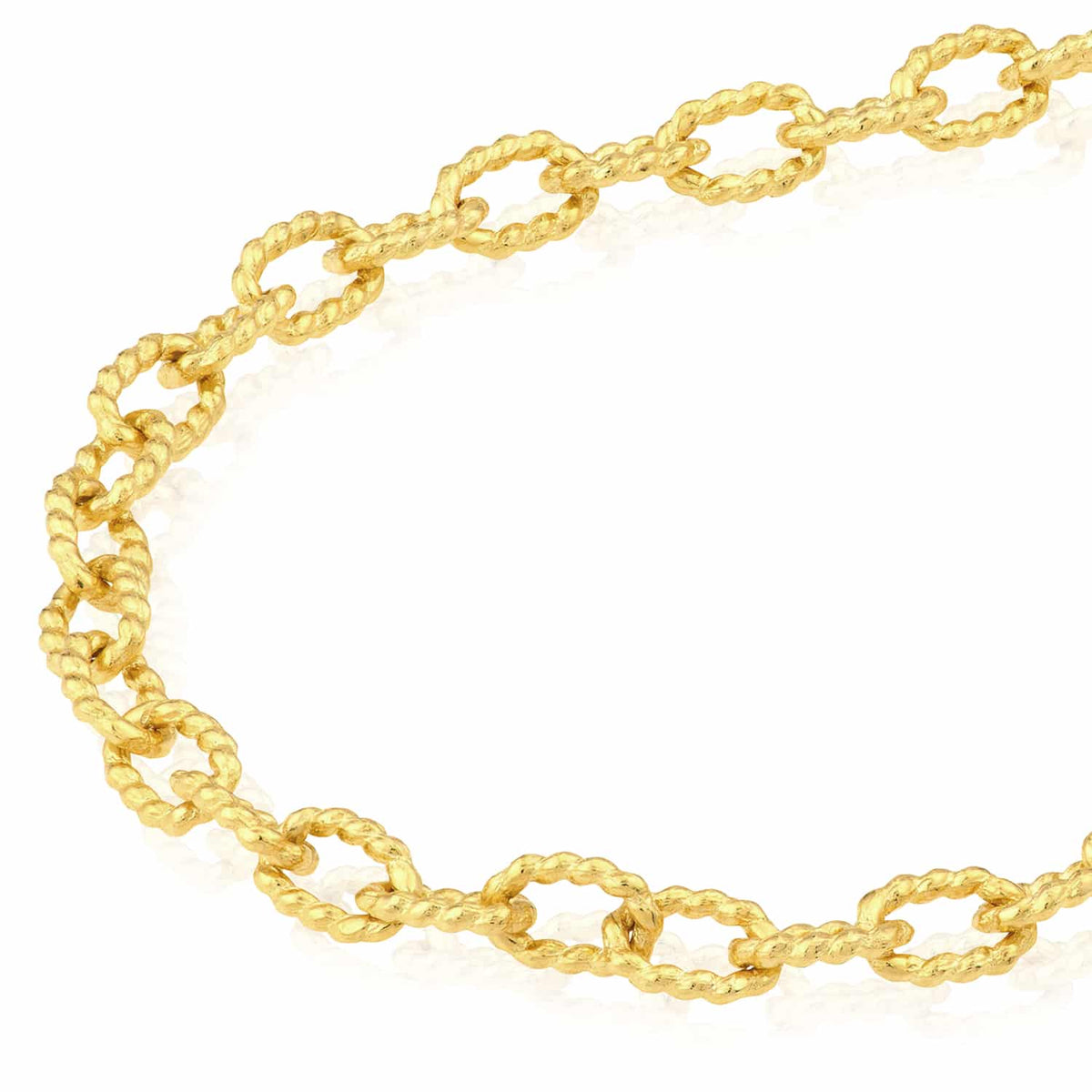 14K Yellow Gold 3.8mm Twisted Cable Chain (Solid Links) 18" - WJD Exclusives