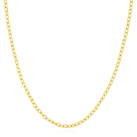 14K Real Gold 3.8mm Twisted Cable Chain Necklace 18"