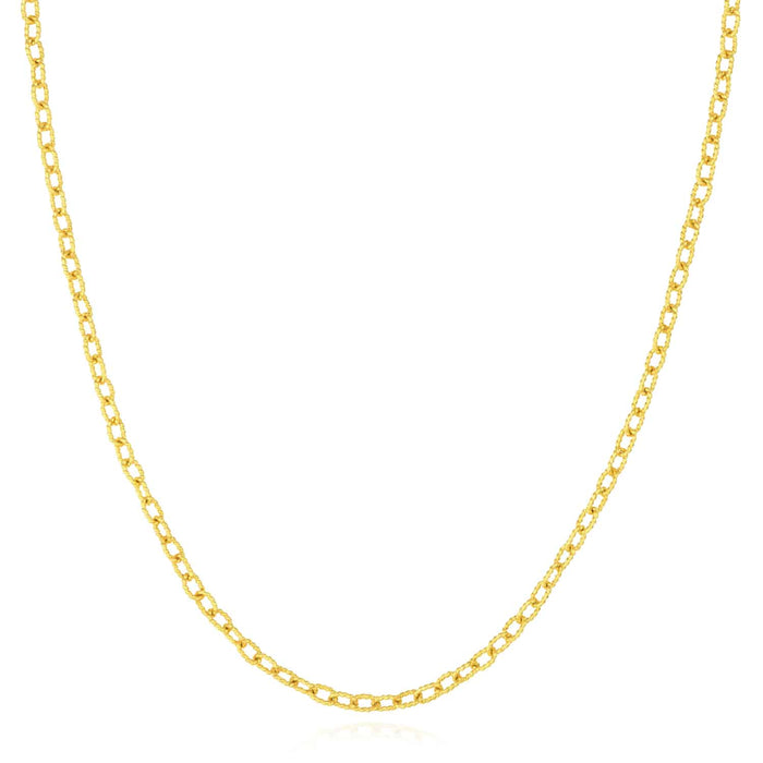 14K Yellow Gold 3.8mm Twisted Cable Chain (Solid Links) 18" - WJD Exclusives