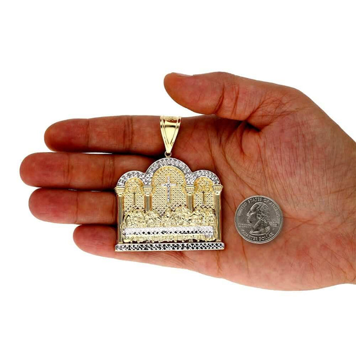 The Last Supper 10K Two-tone Yellow White Gold Diamond-Cut Pendant
