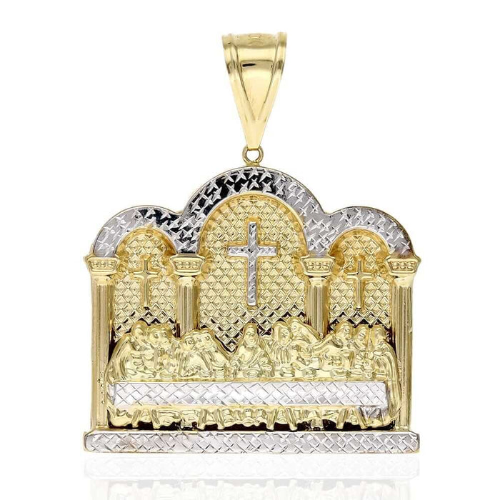 The Last Supper 10K Two-tone Yellow White Gold Diamond-Cut Pendant