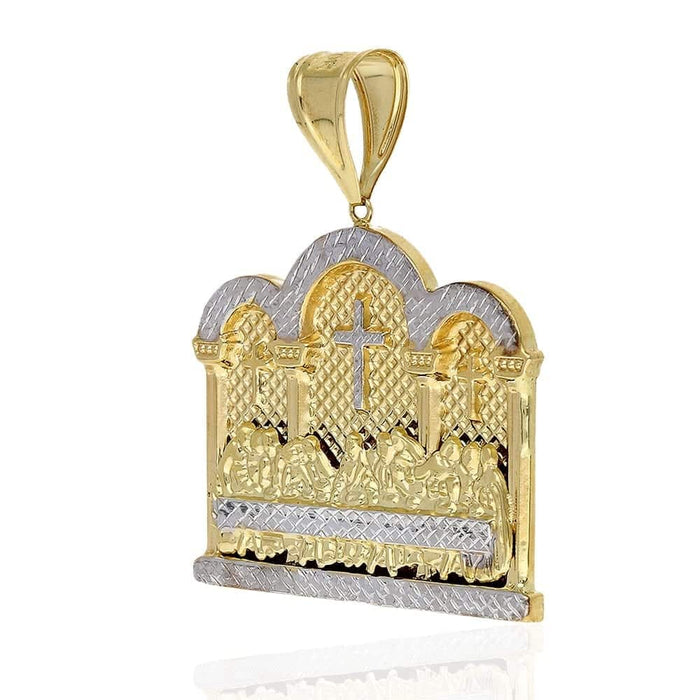 The Last Supper 10K Two-tone Yellow White Gold Diamond-Cut Pendant