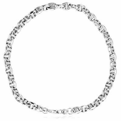 14K Yellow White Gold 5mm Anchor Mariner Bracelet (Hollow) 8.25" - WJD Exclusives