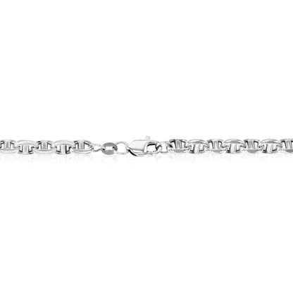 14K Real Gold White 5mm Anchor Mariner Chain Necklace 20" 22" 24"