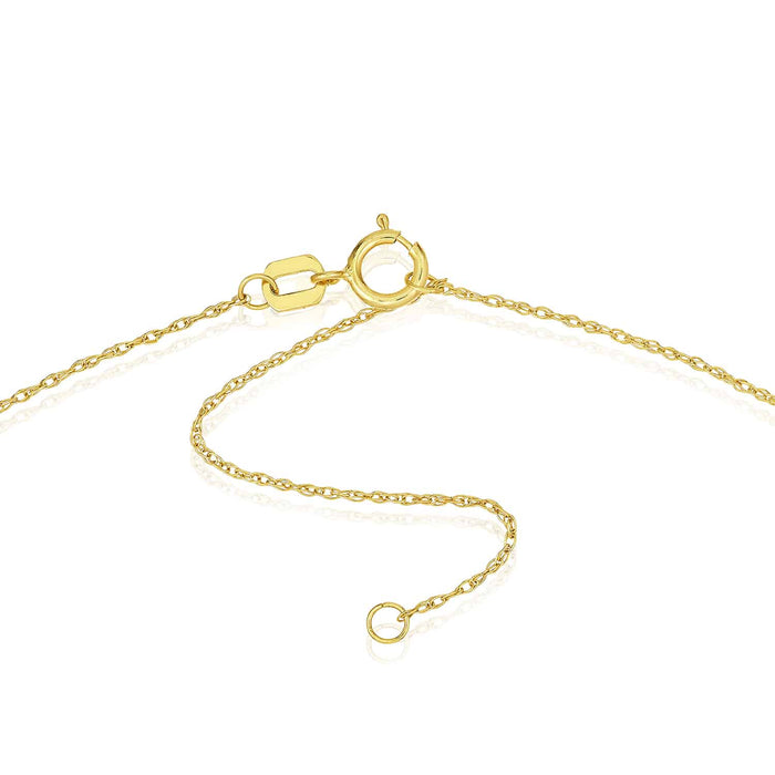 14K Yellow Gold Mortarboard Graduation Cap Cable Necklace (Solid Links) 16" - 18" Adjustable - WJD Exclusives