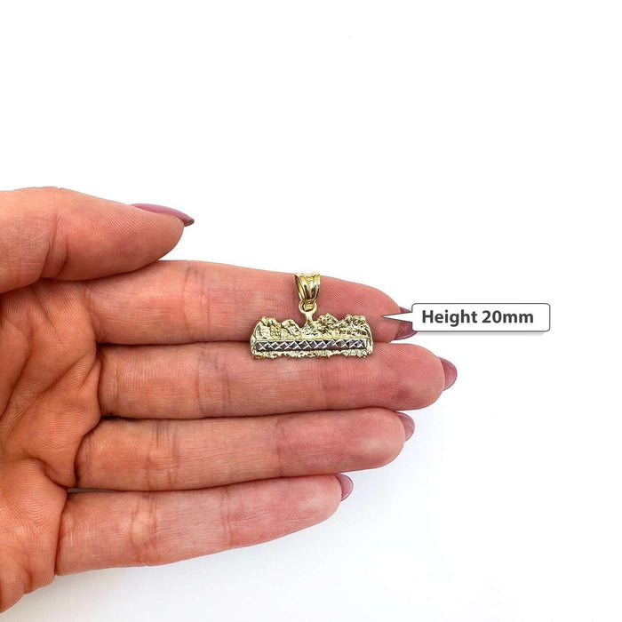 Last Supper 10K Yellow Gold Two-Tone Pendant 0.8", 1", 1.2", 1.4"