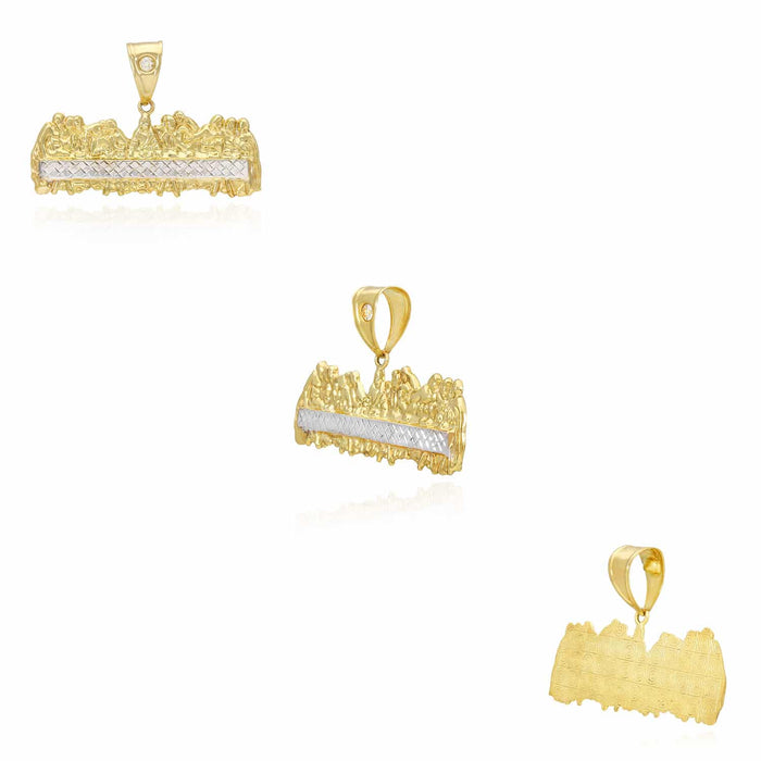Last Supper 10K Yellow Gold Two-Tone Pendant 0.8", 1", 1.2", 1.4"