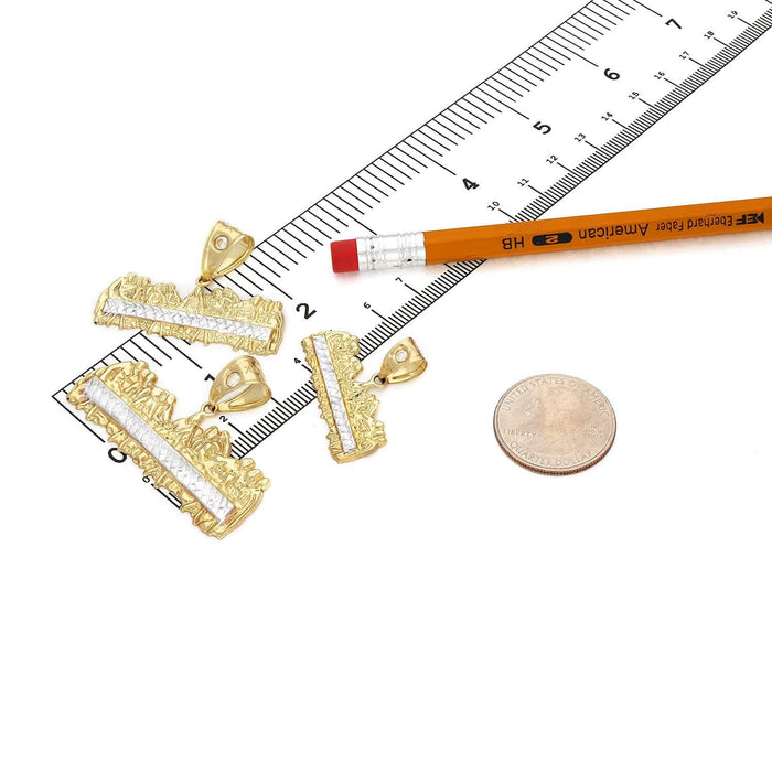 Last Supper 10K Yellow Gold Two-Tone Pendant 0.8", 1", 1.2", 1.4"
