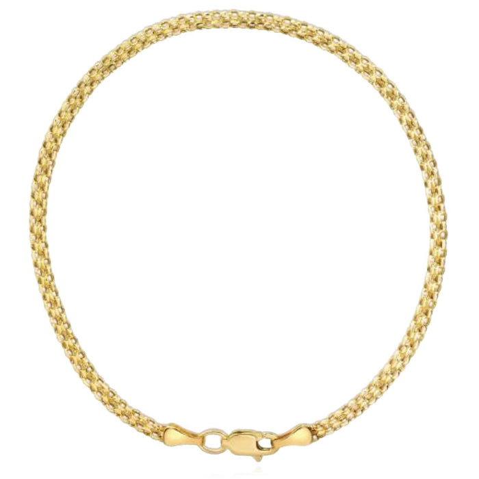 14K Yellow Gold 2.5mm - 7mm Bismark Bracelet (Solid Links) 7.25" - WJD Exclusives