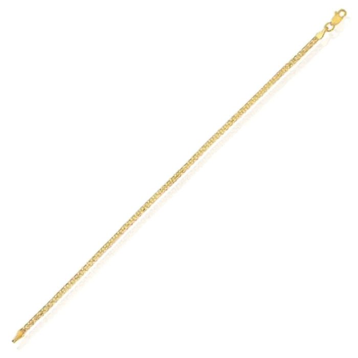 14K Yellow Gold 2.5mm - 7mm Bismark Bracelet (Solid Links) 7.25" - WJD Exclusives