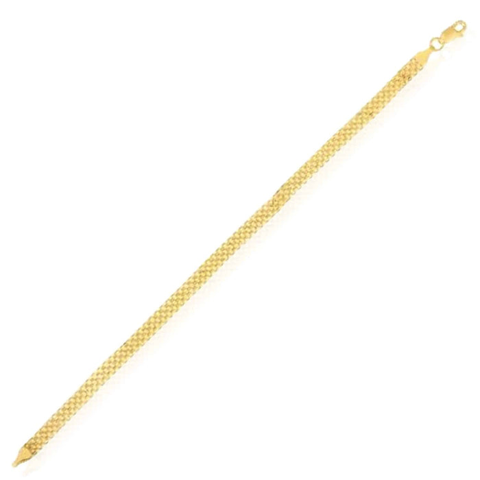 14K Yellow Gold 2.5mm - 7mm Bismark Bracelet (Solid Links) 7.25" - WJD Exclusives