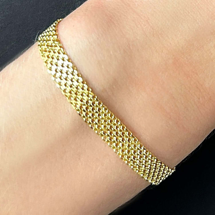 14K Yellow Gold 2.5mm - 7mm Bismark Bracelet (Solid Links) 7.25" - WJD Exclusives