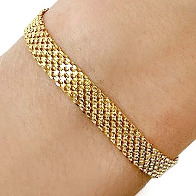 14K Yellow Gold 2.5mm - 7mm Bismark Bracelet (Solid Links) 7.25" - WJD Exclusives