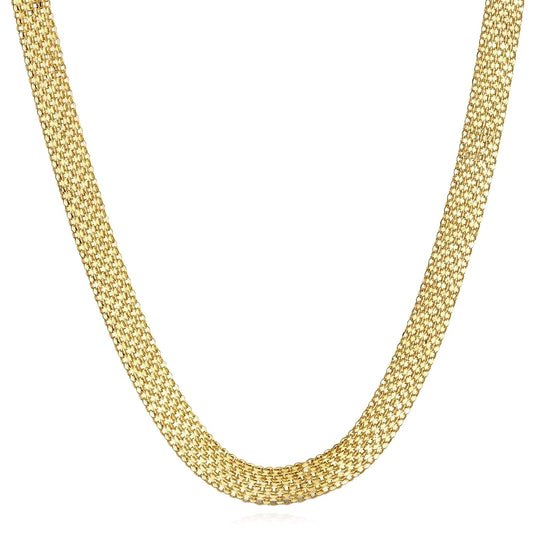 14K Real Gold 7mm Bismark Necklace 16"-20"