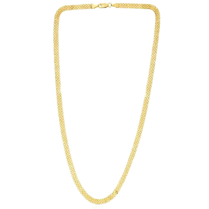 14K Yellow Gold 4.7mm Bismark Necklace (Solid Links) 16" - 20" - WJD Exclusives